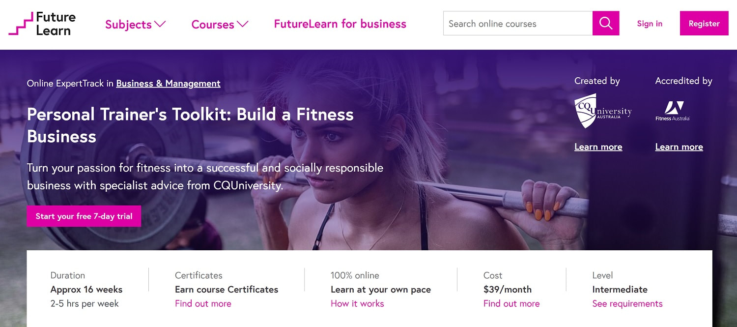 Future Learn Personal Trainers Toolkit Build a Fitness Business