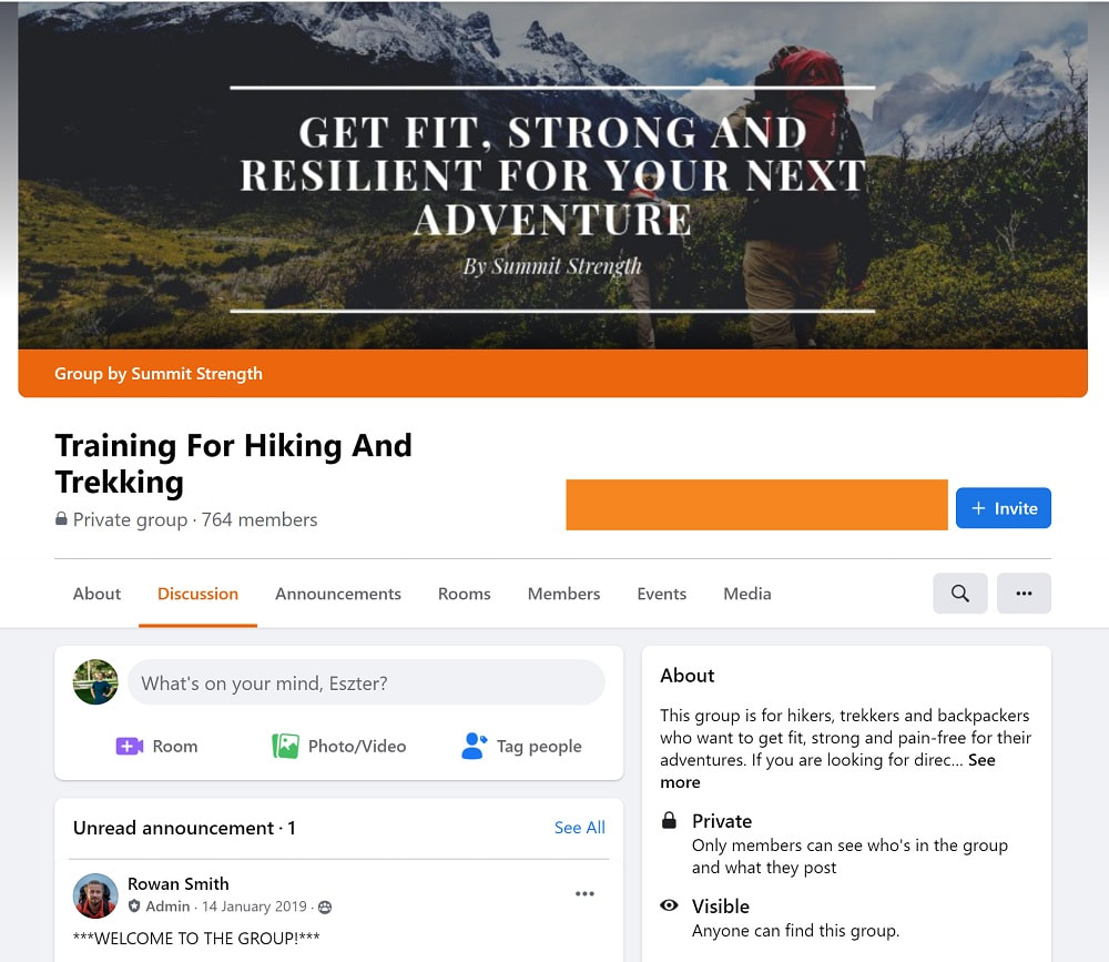 facebook group upport for personal training clients